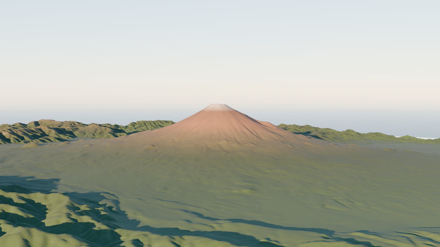 実DEMの富士山